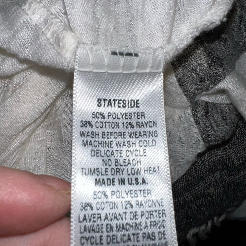 STATESIDE VELOUR/BURNOUT top, white and black, sporty and cute, hardly worn! - Picture 6 of 6